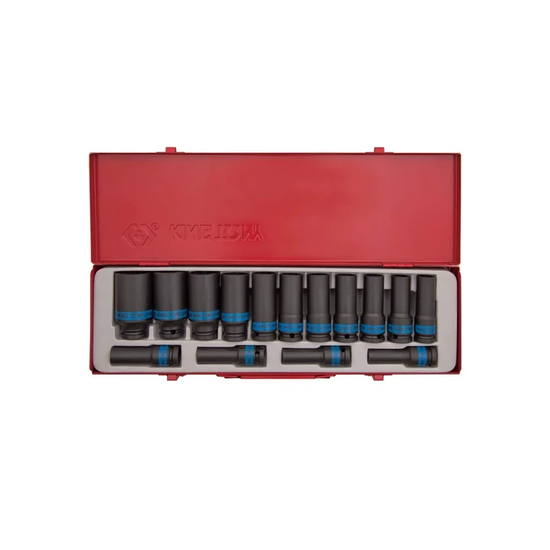 KING TONY 4415MP Impact Deep Socket, 1/2-inch, Set of 15