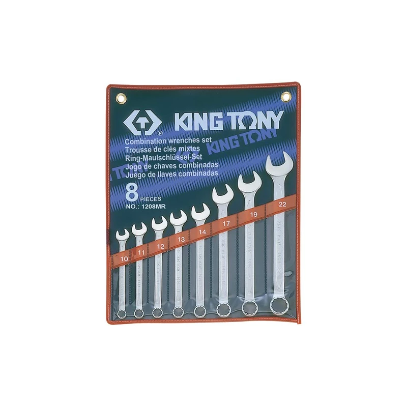 KING TONY 1208MR Estuche De Wrenchs Combinadas 10-22mm for DIYers & Professionals, Designed for Repair and Installation tasks, 22mm, 8 Pieces - Image 1