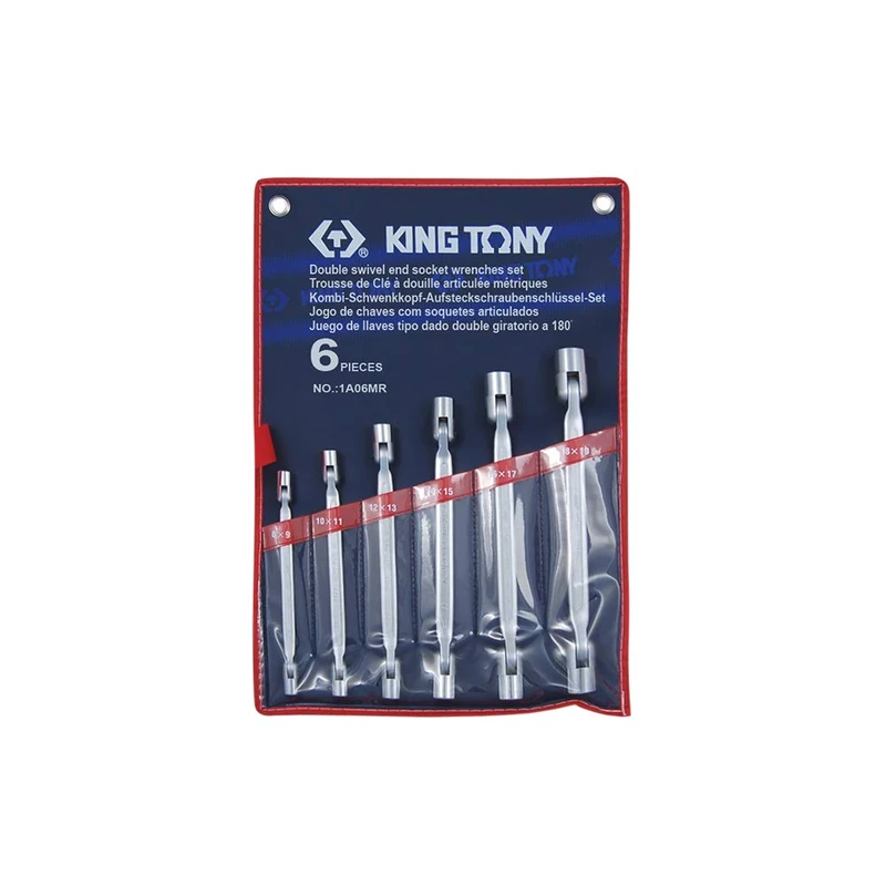 KING TONY 1A06MR Set De Wrenchs De Socket Articuladas for DIYers & Professionals, Built for Repair and Installation tasks, 6 Pieces - Image 1