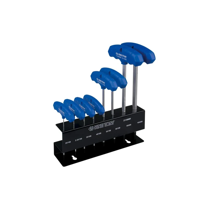 king tony 21108MR Set 6-Sided Hex key with T handle Ball End Metric on Stand, Set of 8