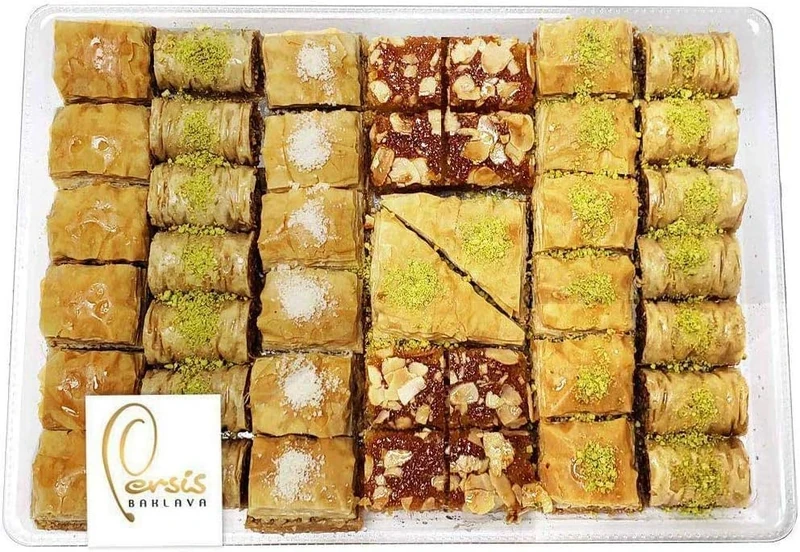 Persis Baklava Gift Box | 1kg, 42 Pieces | Premium Baklava with Cashew, Almond, and Walnut | Egg-Free | UK SALSA Certified | Sweets Gift Box for Christmas, New Year, and Diwali Sweets (1kg, 42 Pieces)