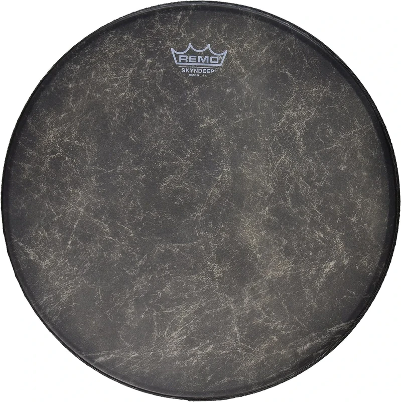 Remo Drumhead, M2 Type, SKYNDEEP®, Black FIBERSKYN® Graphic, 14" Diameter, 2.5" Collar