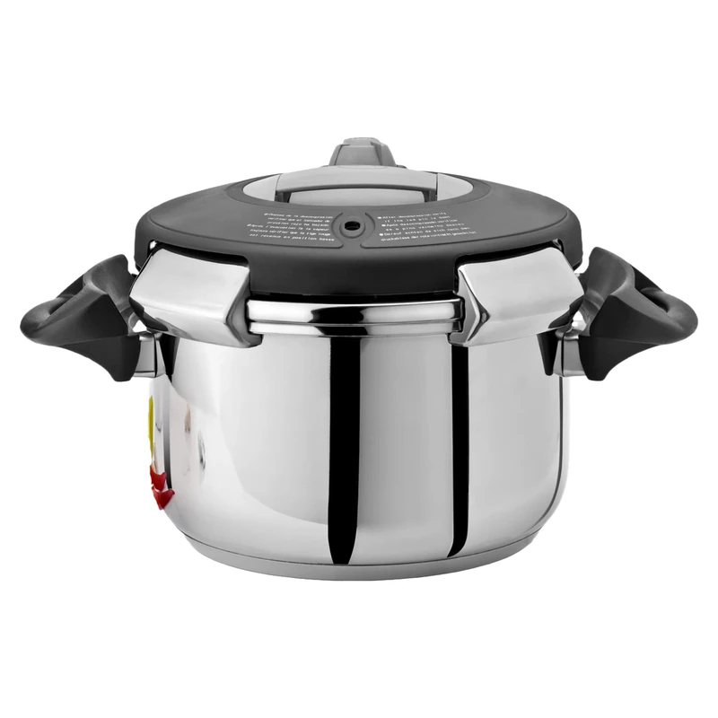 Artame 6 Litre Pressure Cooker with Spare Glass LID to USE AS A STOCKPOT, stainless steel, Silver
