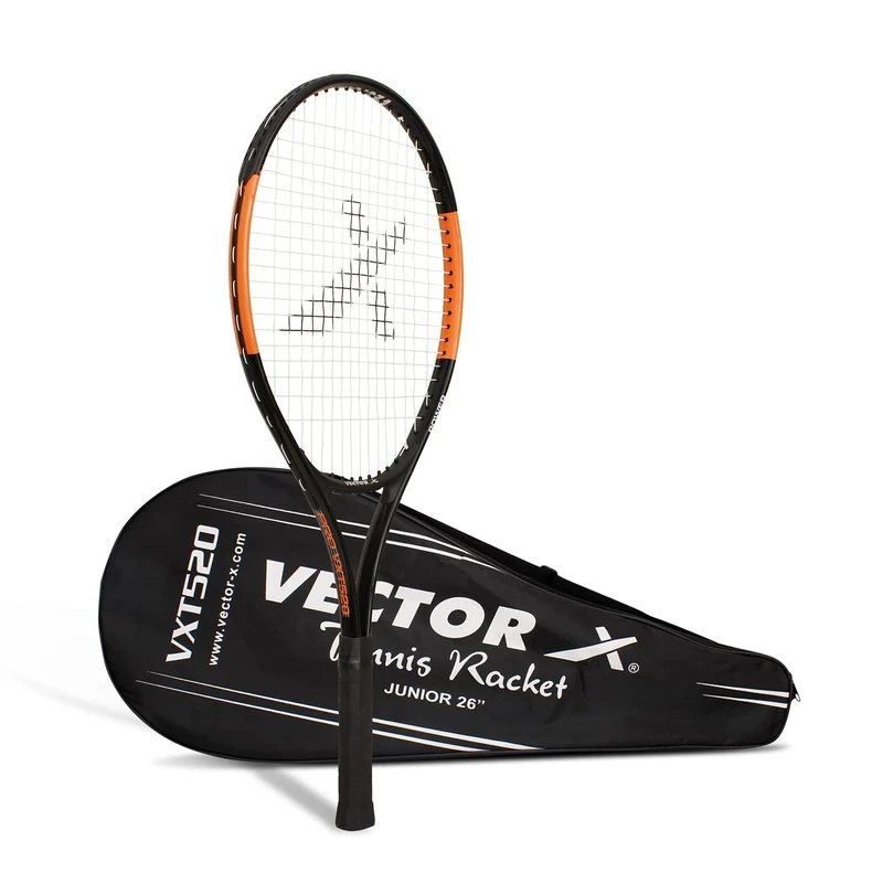 Vector X VXT-520 Strung Tennis Racquet/Rackets (26-inch, Full Cover)