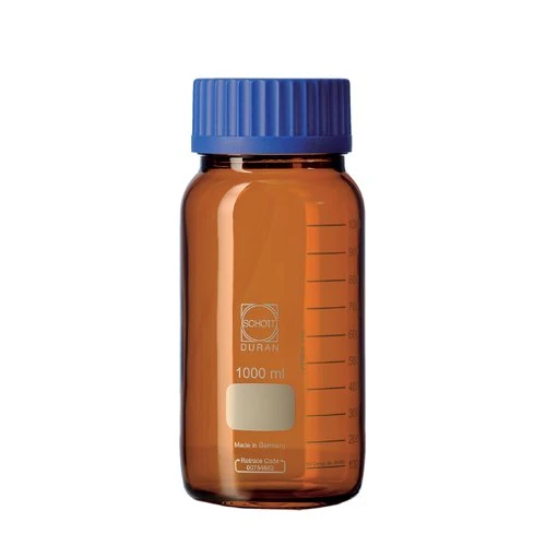 DURAN 11 784 29 GLS 80 Thread Amber Laboratory Bottle, Wide Mouth, 500 ml Capacity