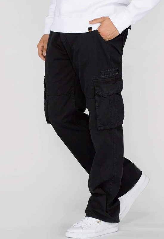 Alpha Industries Mens Casual Trousers Pants, Black, 34W UK - Image 1