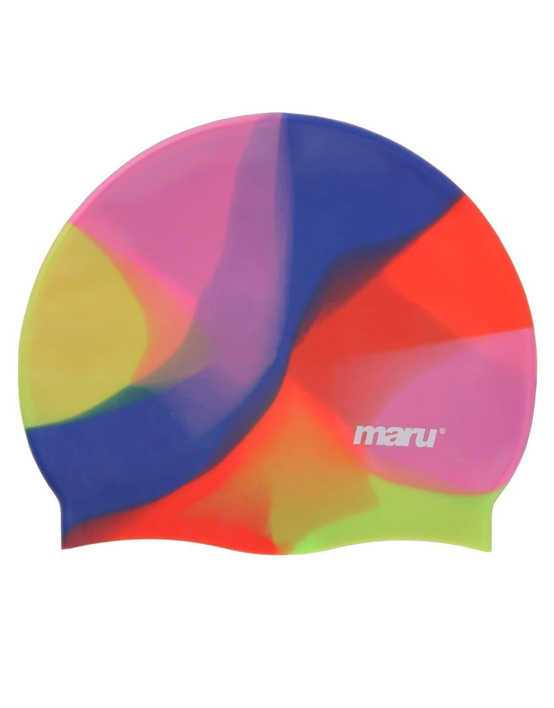 MARU Swimming Hat, 100% Silicone Swim Cap, Unisex Adult Swimming Cap, Lightweight Swimming Caps for Men and Women, Comfortable and Durable Swim Hats Designed in the UK (Rainbow, One Size)