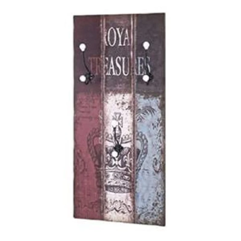 HAKU Mobel Wardrobe Motif Wall Coat Rack - Black & Pottery