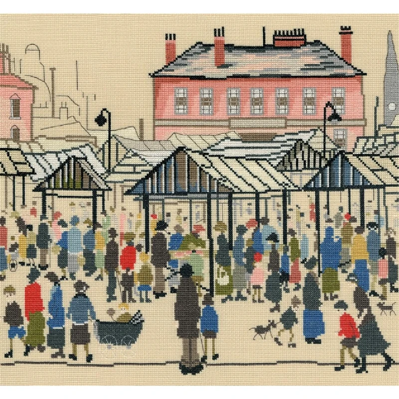 Bothy Threads Counted Cross Stitch Kit Market Scene 37x34cm XLC15