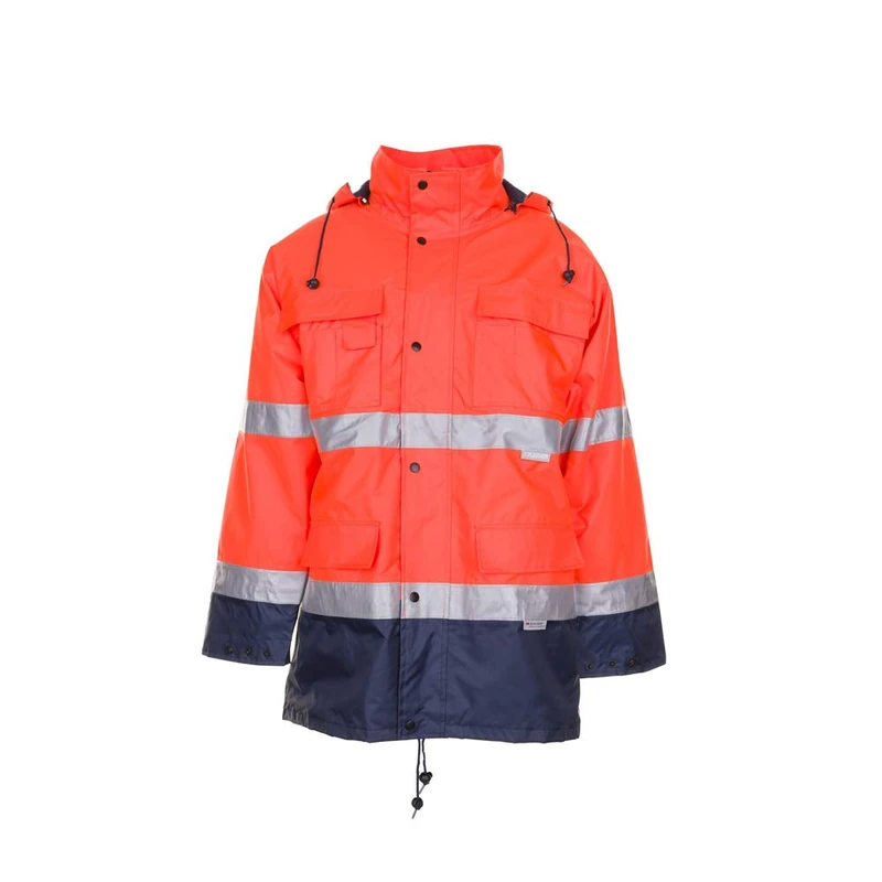 Planam 2056072 Size 5X-Large "High Visible" Parka - Orange/Marine Blue