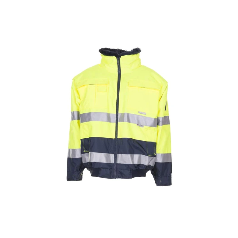 Planam 2047084 Size 8X-Large "High Visible" Comfort-Jacket - Yellow/Marine Blue