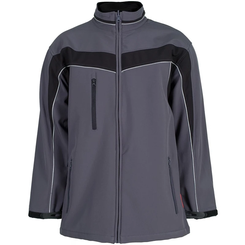 Planam 2706068 Size 4X-Large "Plaline" Softshell Jacket - Slate/Black