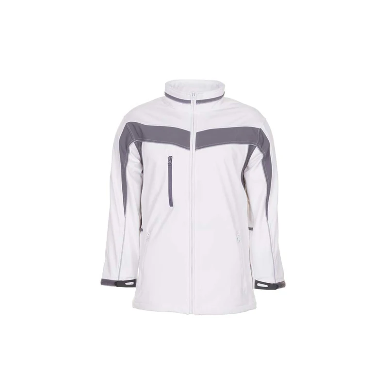 Planam 2703064 Size 3X-Large "Plaline" Softshell Jacket - Pure White/Zinc