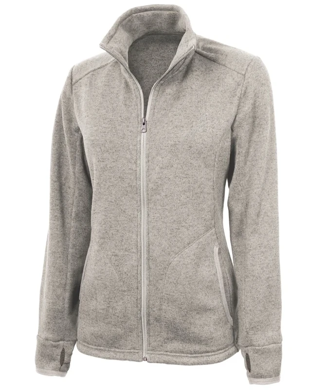 Charles River Apparel Women's Heathered Fleece Jacket, Oatmeal Heather, XX-Large