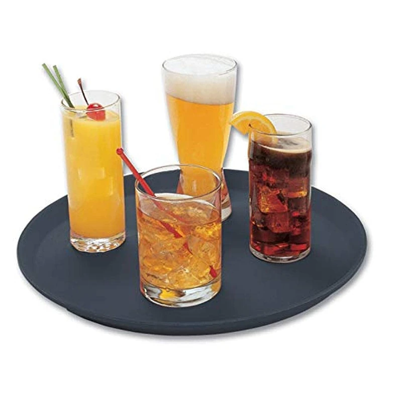 Cambro 2700CT110 Camtread Non-Slip Tray, Oval, Black