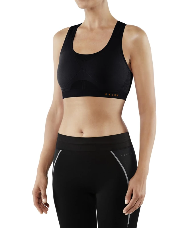 FALKE Women's Madison Low Support W Sb Functional Yarn For Low-Impact Activities 1 Piece Sports Bra, Black 3000, XL