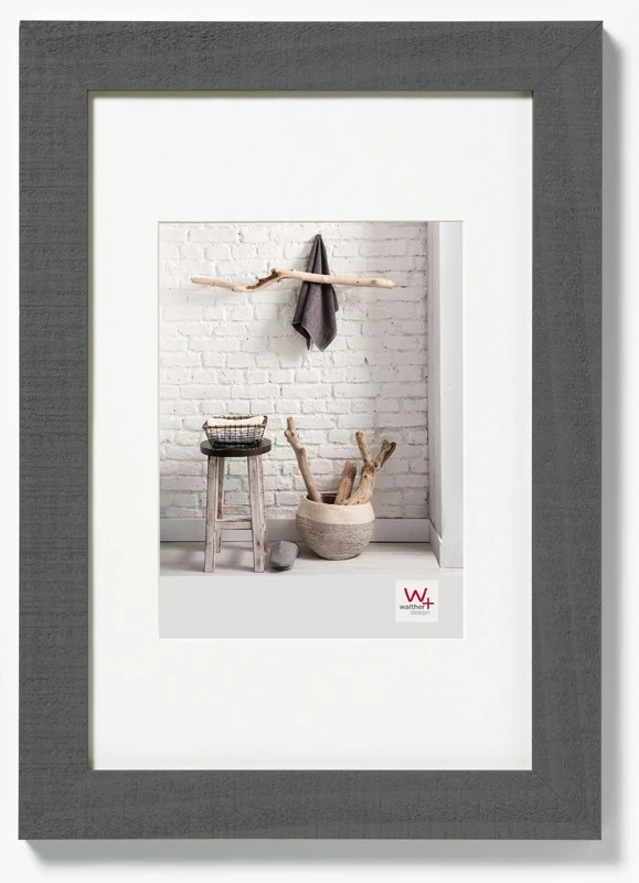 walther design Picture Frame Grey 70 x 100 cm with PassepArtout, Home Wooden Frame HO100D