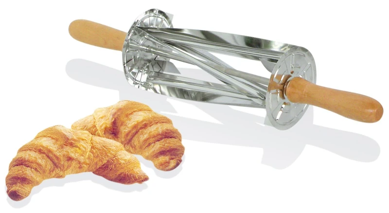 Tellier St/St Croissant Roller Cutter with Wooden Handle St/St 510x95x95mm