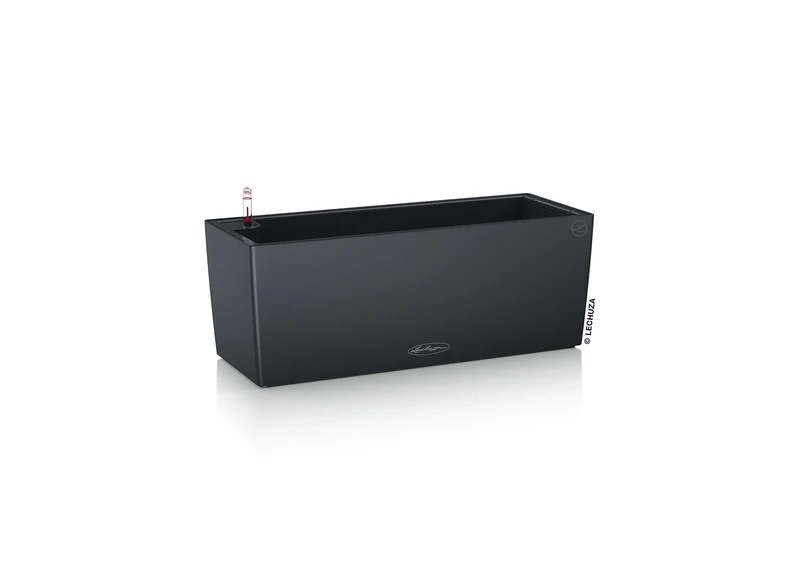 Lechuza BALCONERA Color 50 Self Watering Planter Plastic Indoor/Outdoor Flower Plant Pot Table and Window Box with Drainage Hole H19 L50 W19 cm Slate