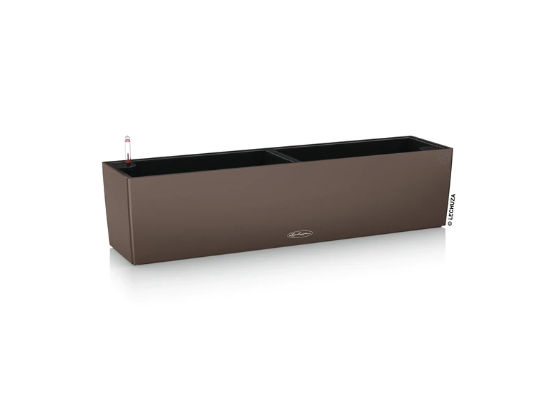 Lechuza BALCONERA Color 80 Self Watering Planter Plastic Indoor/Outdoor Flower Plant Pot Table and Window Box with Drainage Hole H19 L80 W19 cm Nutmeg