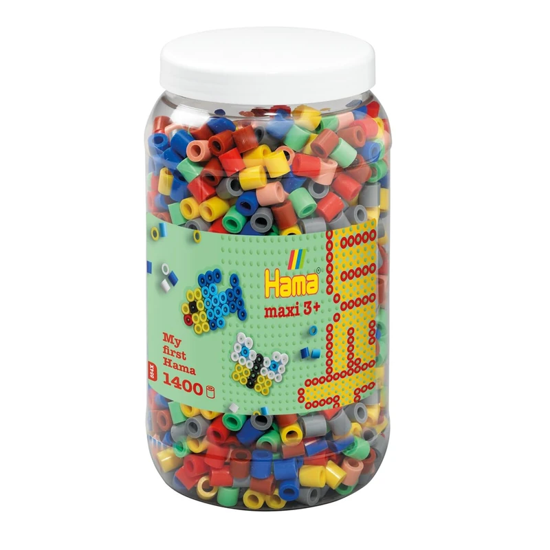 Hama 10.8543 Maxi Beads Mix - 1,400 Pieces in Tin