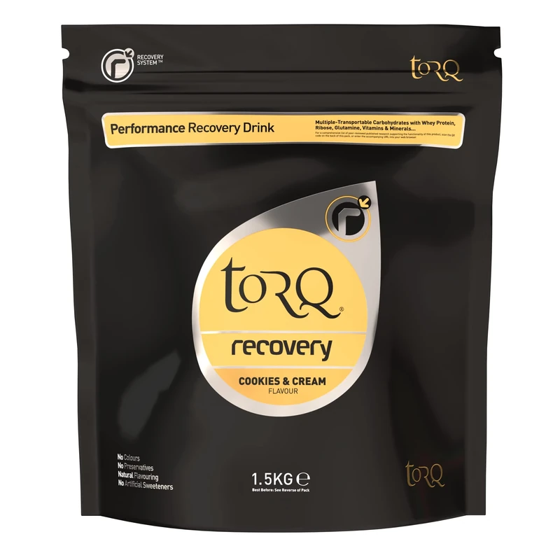 Torq Recovery Drink Cookies & Cream - Rapid Recovery Drink Powder -Whey Protein Isolate/Glutamine/Ribose - Post Workout Protein Powder, 11.5 g of Protein, 30 Servings - 1.5kg