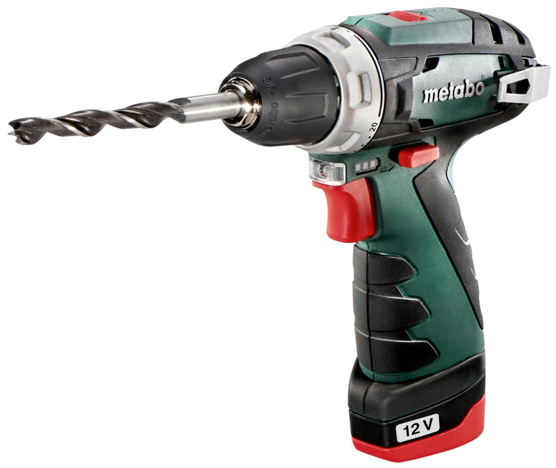 Metabo PowerMaxx BS - cordless combi drills (Lithium-Ion (Li-Ion), 10.8 V, 2 Ah, 800 g, Black, Green)