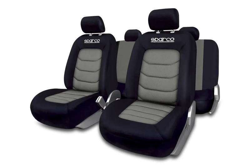 Sparco SPC1019GR Seat Cover Set, Black/ Grey