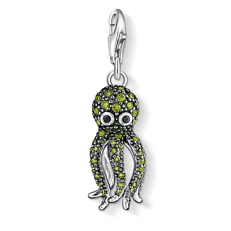 Thomas Sabo Women Charm Pendant Octopus Charm Club 925 Sterling Silver 1047-051-6