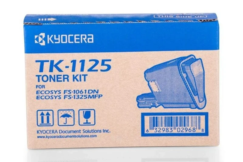 Kyocera TK-1125 Toner Black, 2,100 Pages, Original Premium Printer Cartridge 1T02M70NLV compatible with ECOSYS FS-1061DN, FS-1325MFP