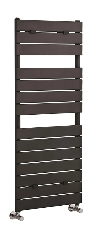 Hudson Reed HLA35 Modern Bathroom Flat Vertical Wall Hung Heated Towel Rail (Excludes Valves), 1213mm x 500mm, Anthracite, 1213 x 500 mm, Set of 2 Pieces