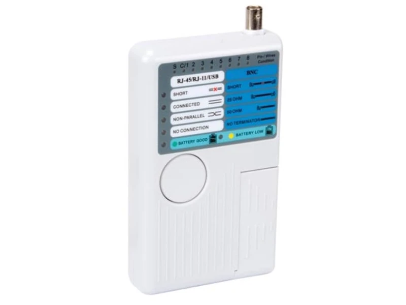 Velleman VTLAN7 USB and Network LAN Tester for USB - A/USB - B/BNC/8P8C/6P6C/6P2C/4P4C, Multi-Colour