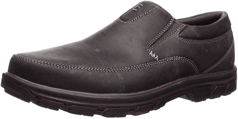 Skechers Men's Segment- The Search Slip On Loafer, Black Leather, 9 D (M) - Image 1