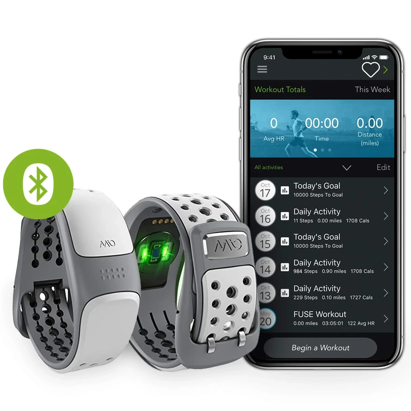 Mio Link Continous Heart Rate Wrist Band Works with Fitness App for iPhone 4S/5/5S/5C - Artic, Small/Medium - Image 1