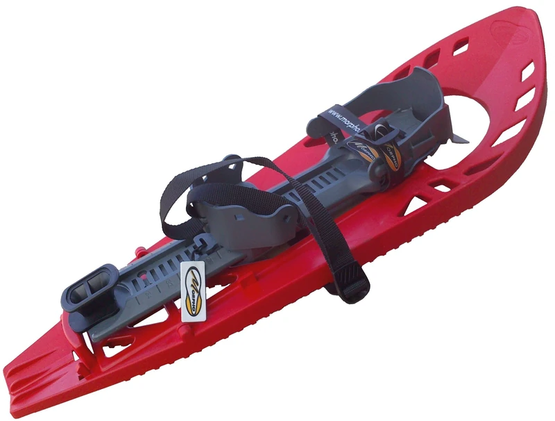 MORPHO Trimo Adult Snowshoes Ultra Light Basic Pair with Buckle, Webbing Type with Ankle Strap Red/Grey Size:Medium