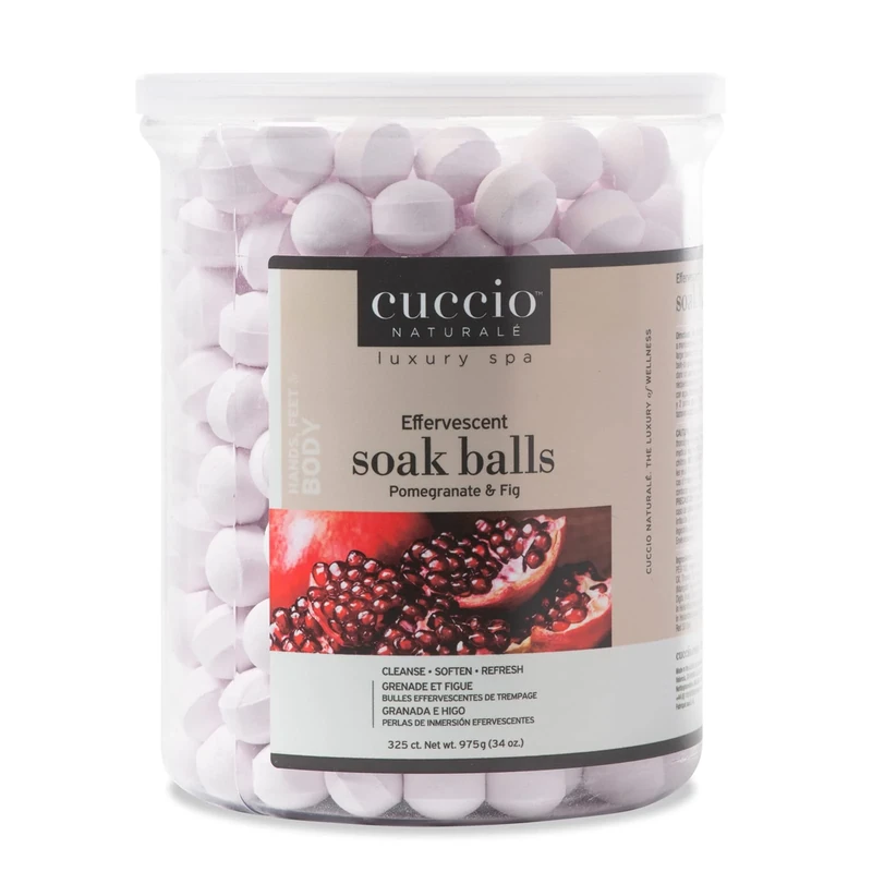 Cuccio - Soak Balls Effervescent - Pomegranate and Fig - for Women - Nail Treatment - 100 Pc