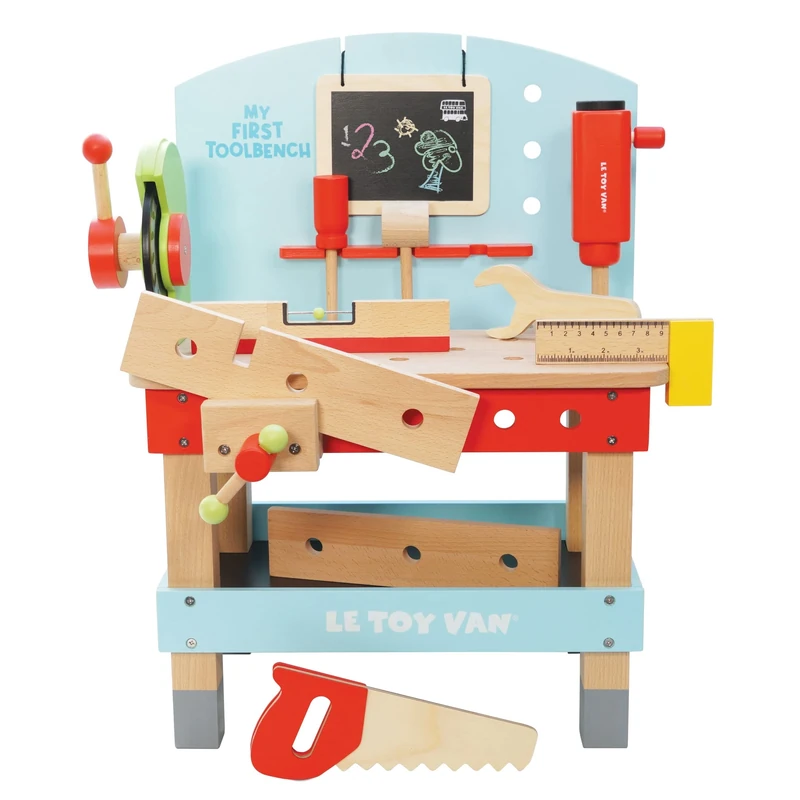 Le Toy Van - Cars & Construction Educational My First Tool Bench Toy Wooden Tool Bench Set For Role Play | Pretend Play Wooden Tools - Suitable For 3 Year Olds And Older, Blue