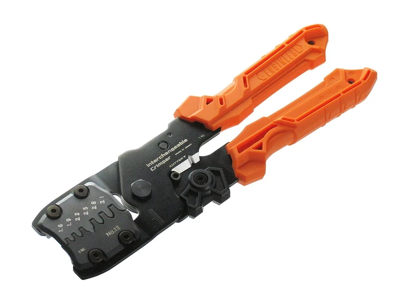 Precision Universal Crimping Tool with Inter-Changeable die Plates (Size M) Handy Crimp Tool. Made in Japan. ENGINEER pad-12 - Image 1