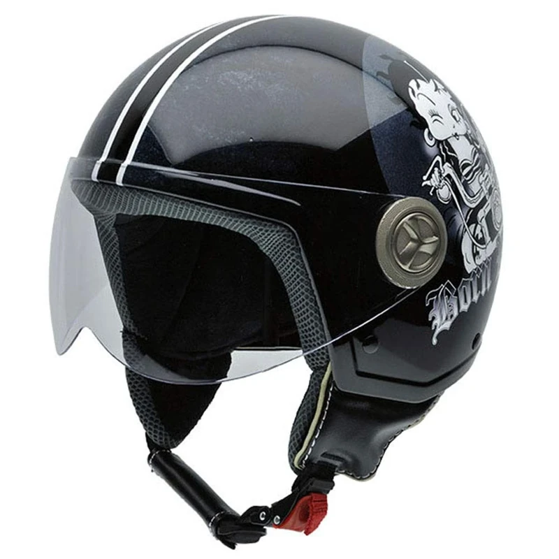 NZI 490020G554 Vintage II Cutie Open Face Motorcycle Helmet, Betty Boop Illustration, L