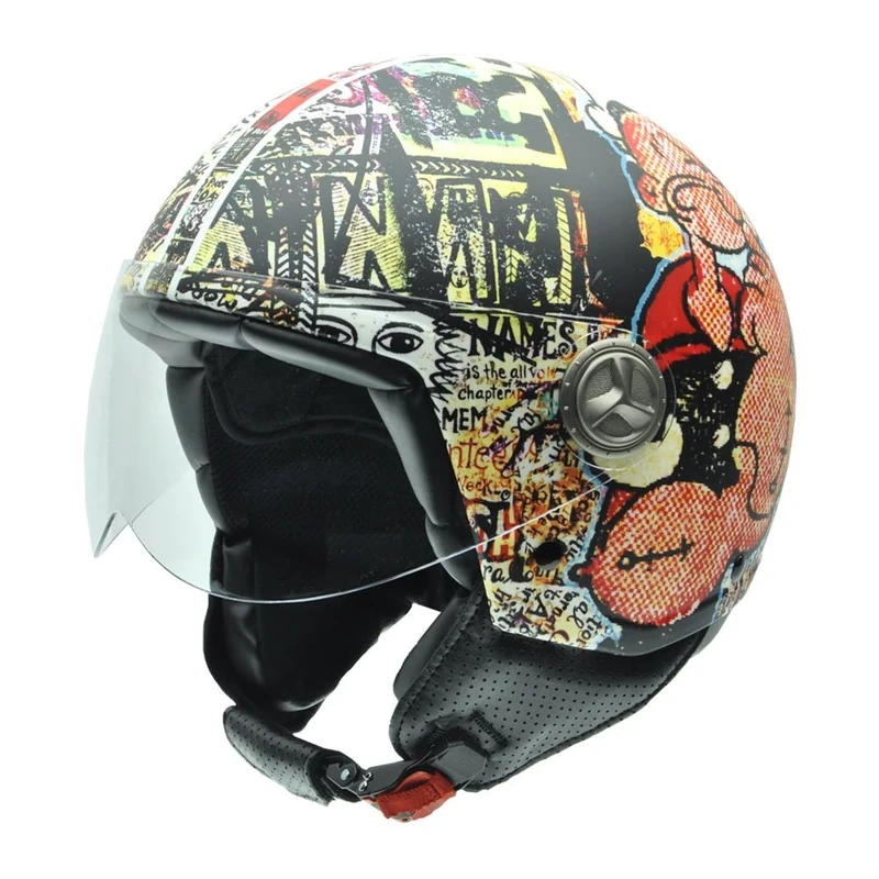 NZI 490022G636 Vintage II Pop Popeye Open Face Motorcycle Helmet, Popeye Illustration, M