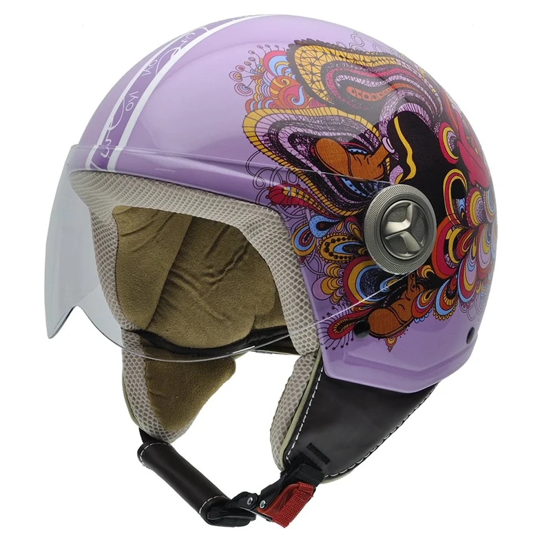 NZI 490021G547 Vintage II Graffiti Open Face Motorcycle Helmet, Olive Oyl Illustration, XXS