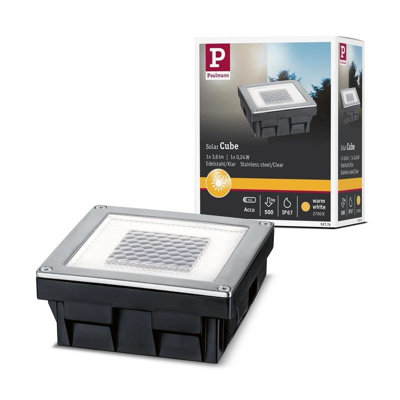 Special Floor rec. Light Set IP67 LED Cube 1x0.24W 100x100mm stainlsteel/Cl