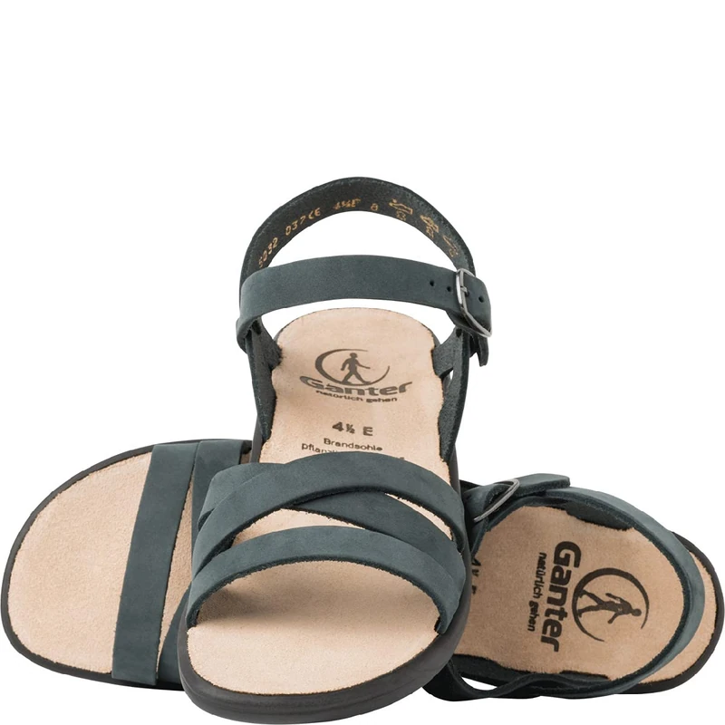 Ganter SONNICA, Weite E, Women’s Open Sandals, Blue - Blue (ozean 3000), 6 UK (39 EU)