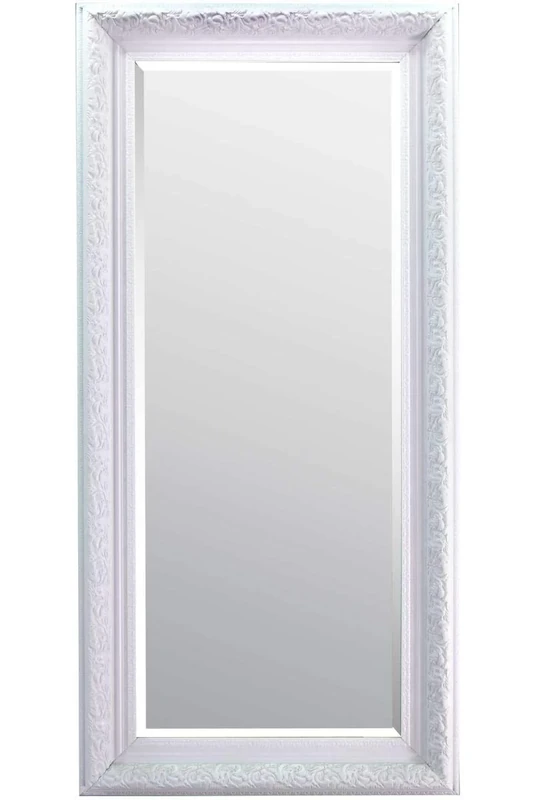 Bevelled Elegant Hand Made Large White Ornate Mirror 5ft10X2ft10 (177cmX86cm)
