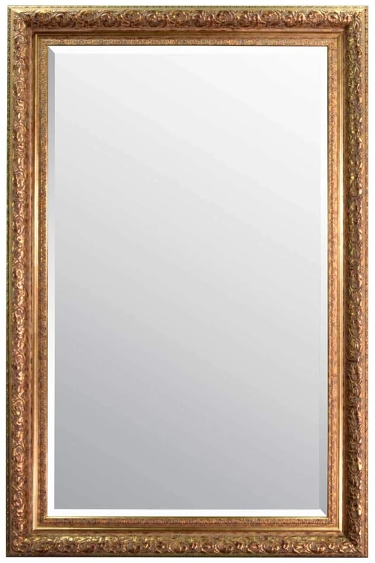 178x117cm Bevelled Antique Style Large Gold Wall Mounted Mirror Rectangle Resin