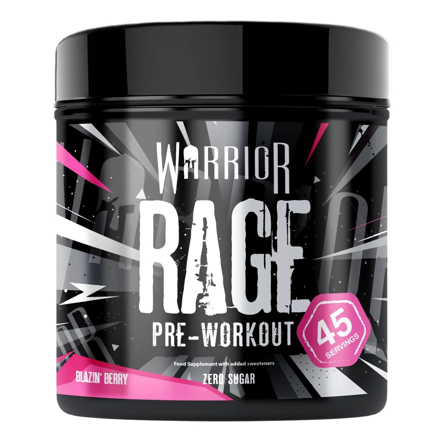 Warrior Rage Pre-Workout Powder, 300 mg Caffeine High Stim Energy Booster with Beta-Alanine, Creatine, BCAAs, Citrulline & AAKG for Focus, Strength & Muscle Pump - Blazin' Berry