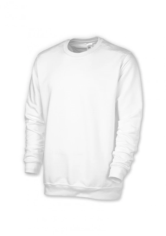 BP 1623-193-21-M, Unisex sweatshirt, Long sleeve, round neck, knitted cuffs and hem 320,00 g/m², Reinforced cotton white, M