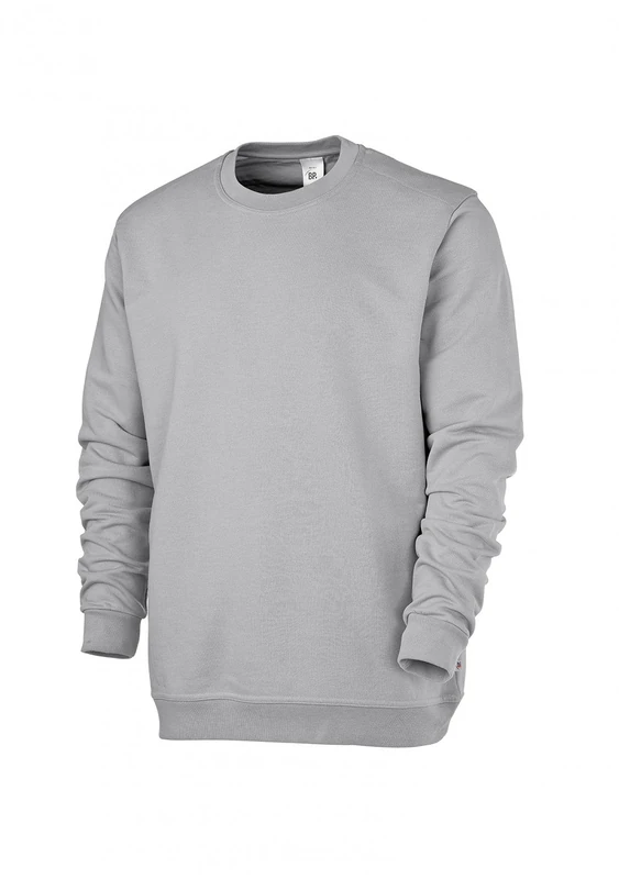 BP 1623-193-51-L, Unisex sweatshirt, Long sleeve, round neck, knitted cuffs and hem 320,00 g/m², Reinforced cotton light grey, L
