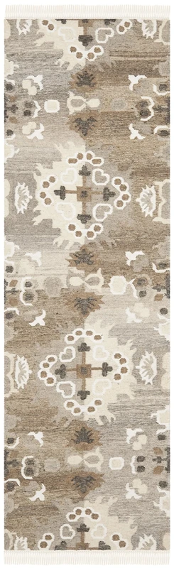 Safavieh Moroccan Boho Tribal Indoor Flatweave Runner Area Rug, Natural Kilim Collection, NKM318, in Grey / Multi, 69 X 183 cm for Living Room, Bedroom or Any Indoor Space