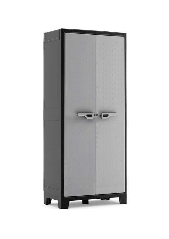 Keter Titan High Indoor Garage Utility Multi purpose Cabinet - Black-Grey
